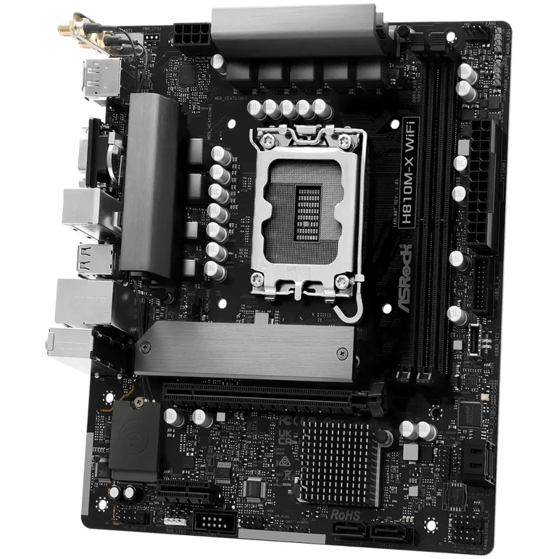 Материнская Плата ASRock H810M-X WiFi DDR5 LGA1851 Материнская Плата ASRock H810M-X WiFi DDR5 LGA1851