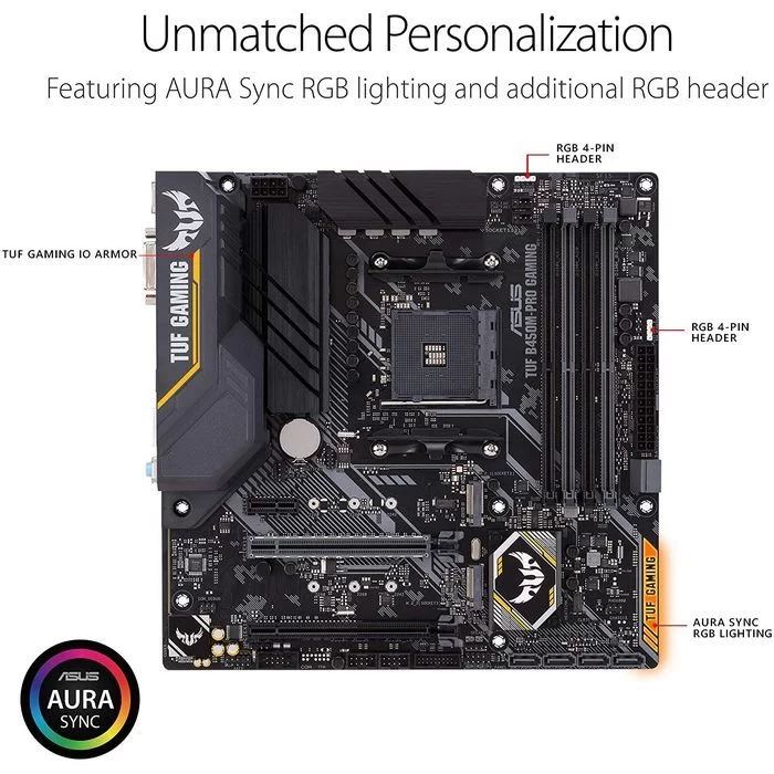 Motherboard Asus TUF B450M-PRO GAMING DDR4 DIMM AM4 Motherboard Asus TUF B450M-PRO GAMING DDR4 DIMM AM4