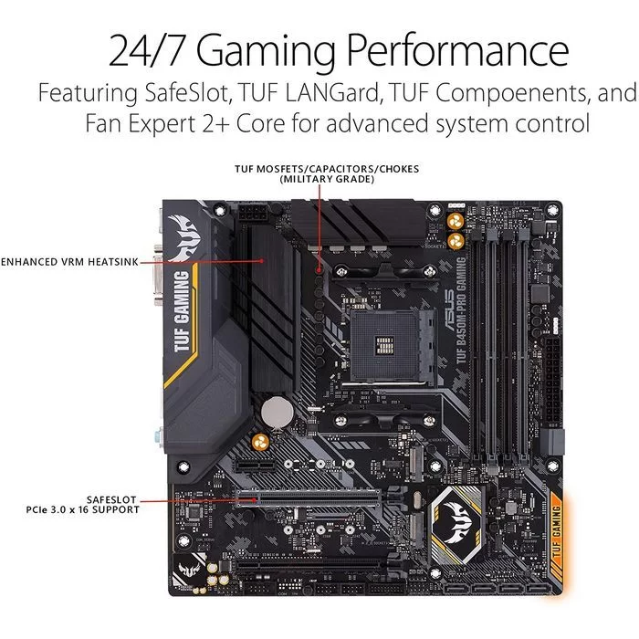 Motherboard Asus TUF B450M-PRO GAMING DDR4 DIMM AM4 Motherboard Asus TUF B450M-PRO GAMING DDR4 DIMM AM4
