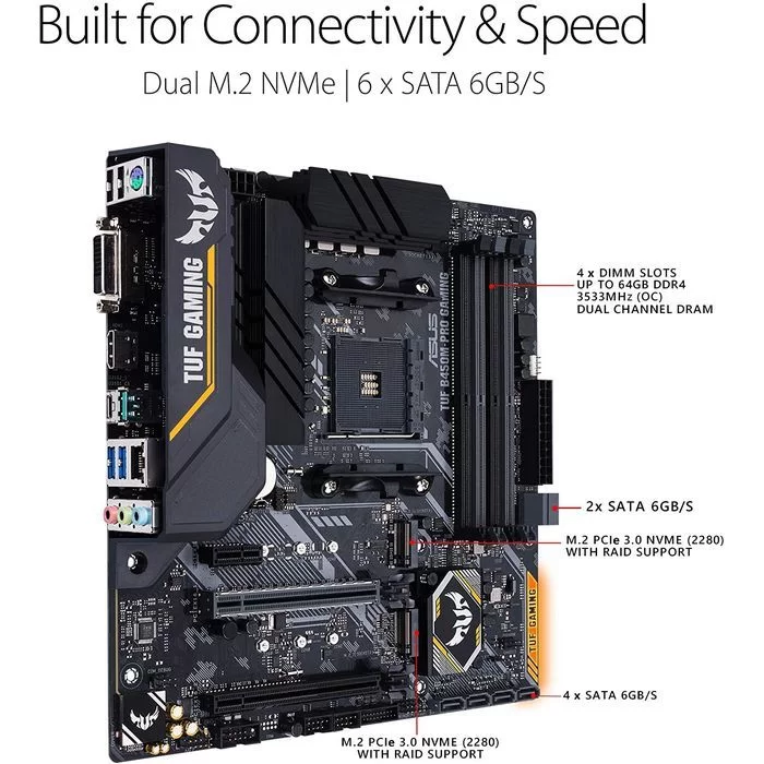 Motherboard Asus TUF B450M-PRO GAMING DDR4 DIMM AM4 Motherboard Asus TUF B450M-PRO GAMING DDR4 DIMM AM4