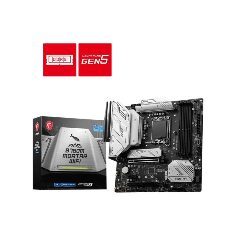 Motherboard MSI MAG B760M MORTAR WIFI DDR5 LGA1700 Motherboard MSI MAG B760M MORTAR WIFI DDR5 LGA1700