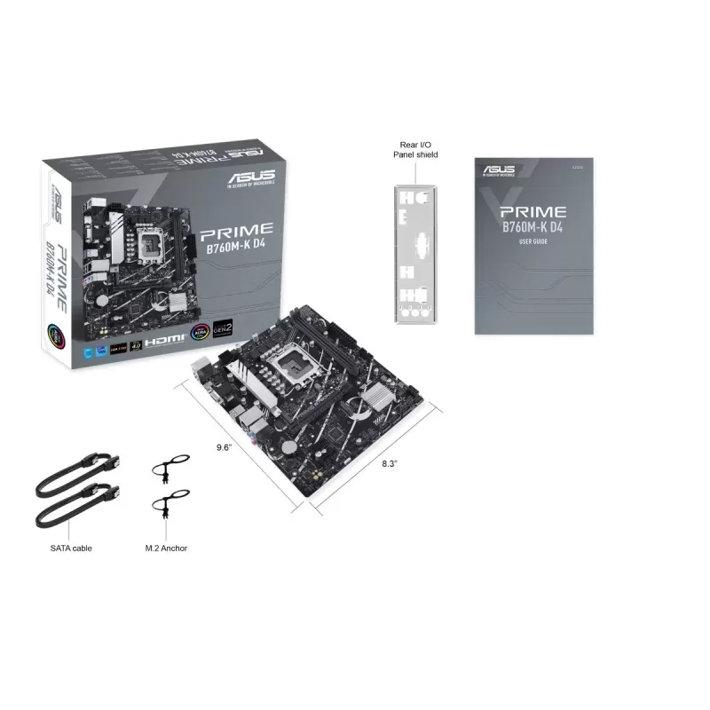 לוח אם Asus PRIME B760M-K D4 DDR4 DIMM LGA1700