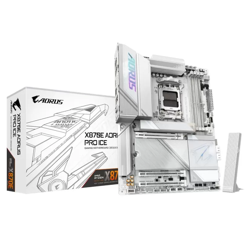 לוח אם Gigabyte X870E A PRO X ICE DDR5 AM5 - יבואן רשמי לוח אם Gigabyte X870E A PRO X ICE DDR5 AM5 - יבואן רשמי