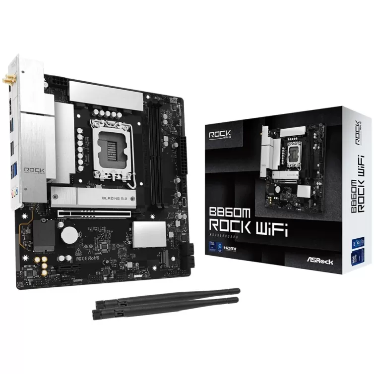 Материнская Плата ASRock B860M Rock WiFi DDR5 LGA1851 Материнская Плата ASRock B860M Rock WiFi DDR5 LGA1851