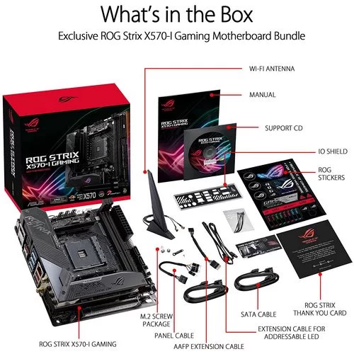 לוח אם Asus ROG Strix X570-I Gaming DDR4 AM4 לוח אם Asus ROG Strix X570-I Gaming DDR4 AM4