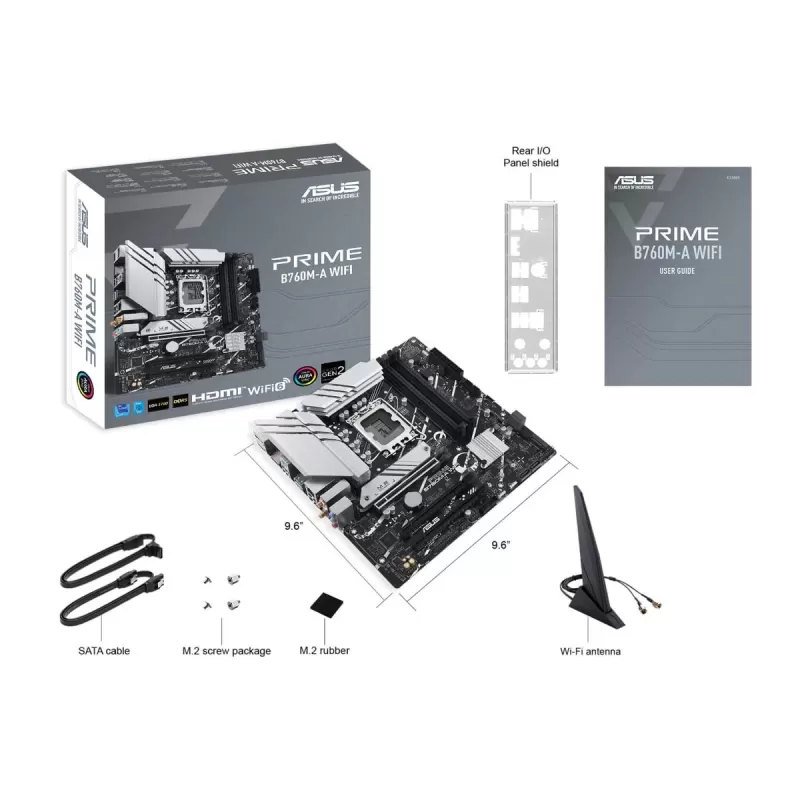 לוח אם Asus PRIME B760M-A WiFi DDR5 LGA1700 לוח אם Asus PRIME B760M-A WiFi DDR5 LGA1700