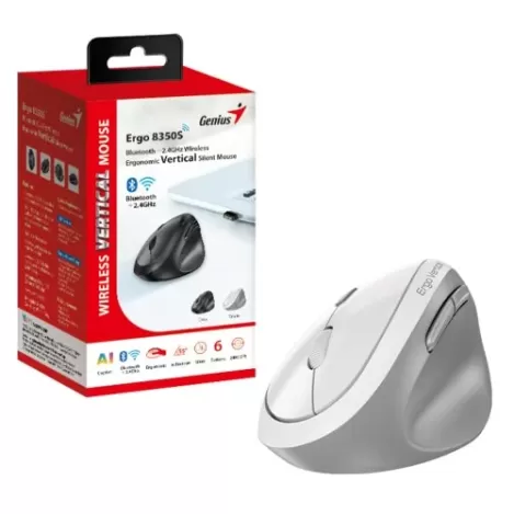 Мышь Genius Ergo 8350S серый, белый Мышь Genius Ergo 8350S серый, белый
