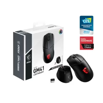 עכבר גיימינג אלחוטי MSI CLUTCH GM41 LIGHTWEIGHT WIRELESS צבע שחור