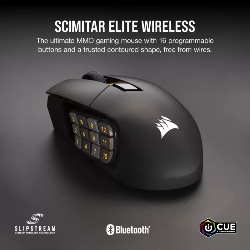 Wireless Gaming Mouse Corsair SCIMITAR ELITE WIRELESS MMO Gaming Color:black Wireless Gaming Mouse Corsair SCIMITAR ELITE WIRELESS MMO Gaming Color:black