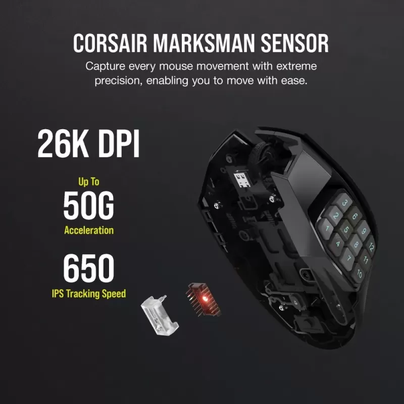 Wireless Gaming Mouse Corsair SCIMITAR ELITE WIRELESS MMO Gaming Color:black Wireless Gaming Mouse Corsair SCIMITAR ELITE WIRELESS MMO Gaming Color:black