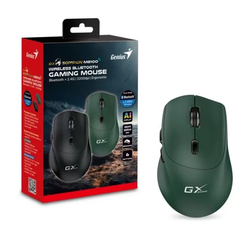 עכבר גיימינג אלחוטי Genius Scorpion M8100 ירוק צבאי