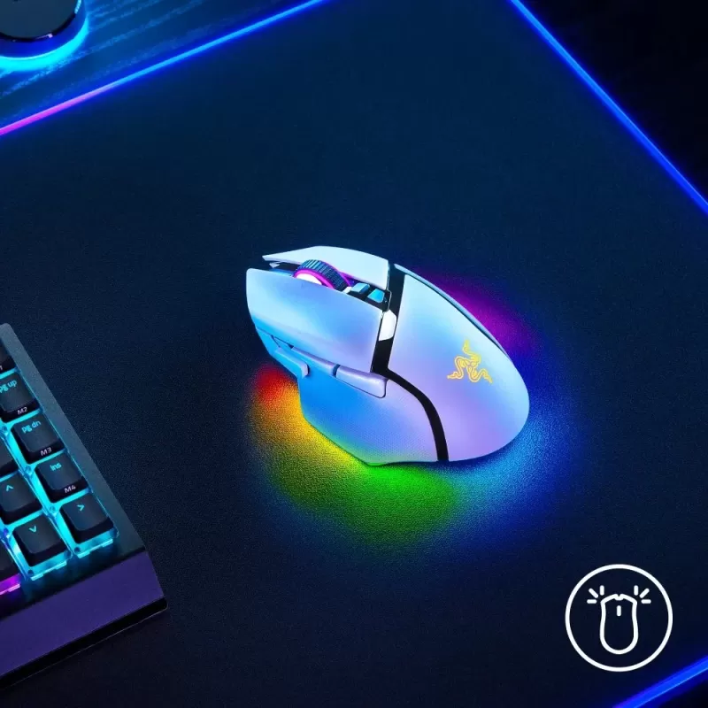 עכבר גיימינג אלחוטי RAZER BASILISK V3 PRO 35K לבן