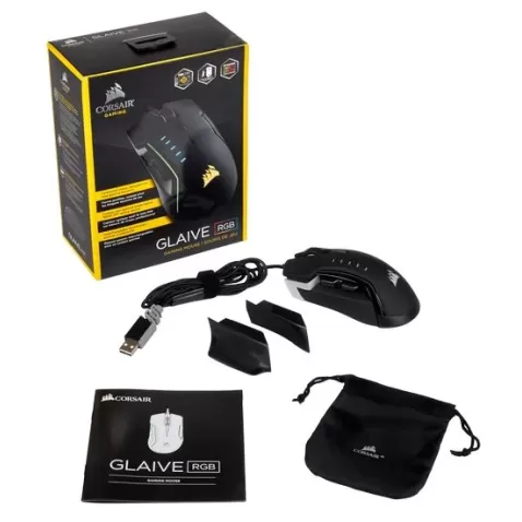 Gaming Mouse Corsair GLAIVE RGB Gaming Mouse - Aluminum Color:black Gaming Mouse Corsair GLAIVE RGB Gaming Mouse - Aluminum Color:black