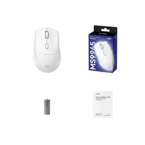 Wireless Mouse CUDY MS9945 2.4G + Bluetooth Wireless Color:white