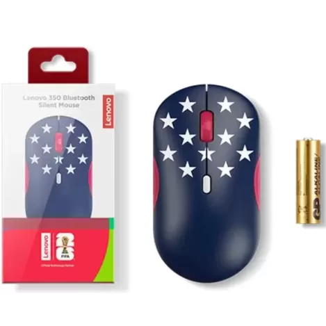 Wireless Mouse Lenovo 350 Bluetooth Silent Mouse (Fan Edition - US) Color:blue, white, red