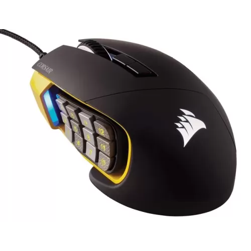 Gaming Mouse Corsair SCIMITAR PRO RGB Optical MOBA/MMO black, yellow