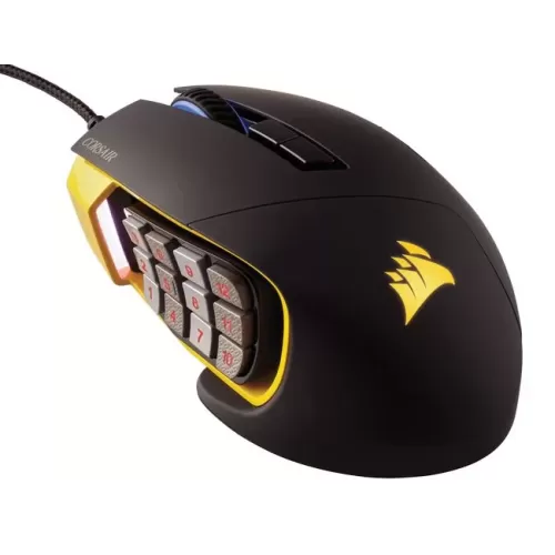 Gaming Mouse Corsair SCIMITAR PRO RGB Optical MOBA/MMO black, yellow
