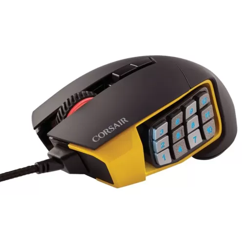 Gaming Mouse Corsair SCIMITAR PRO RGB Optical MOBA/MMO black, yellow