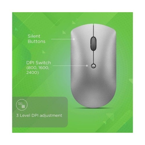 Wireless Mouse Lenovo 600 Bluetooth Silent Mouse Color:silver
