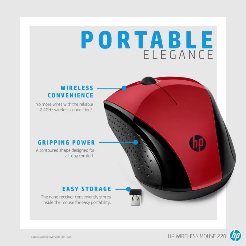 Wireless Mouse HP 220 Wireless Mouse red