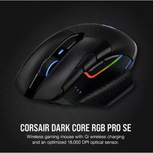 עכבר גיימינג אלחוטי Corsair DARK CORE RGB PRO SE צבע שחור