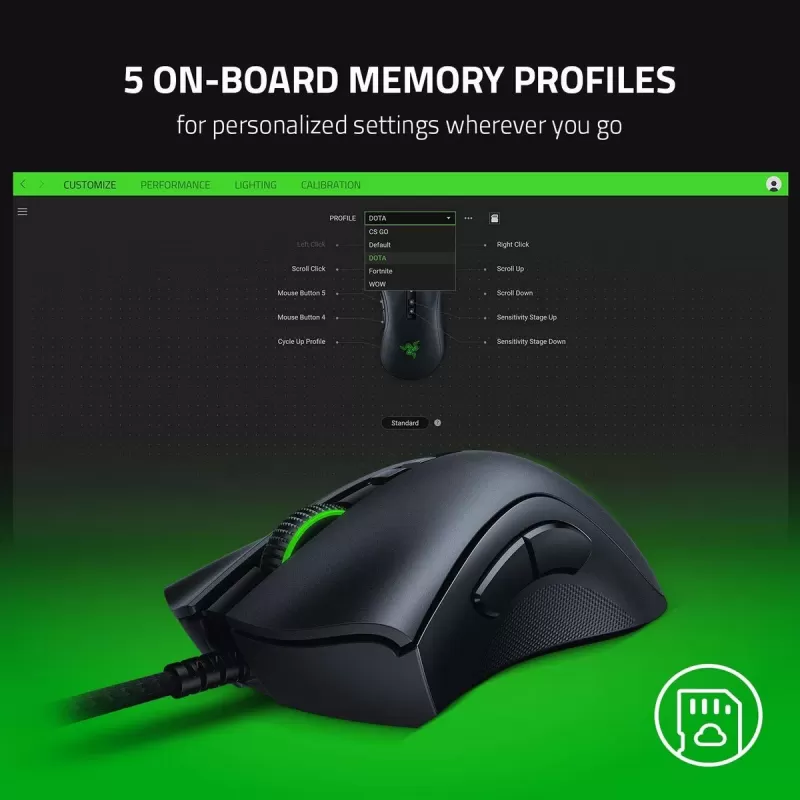 עכבר גיימינג RAZER DEATHADDER V2 צבע שחור עכבר גיימינג RAZER DEATHADDER V2 צבע שחור
