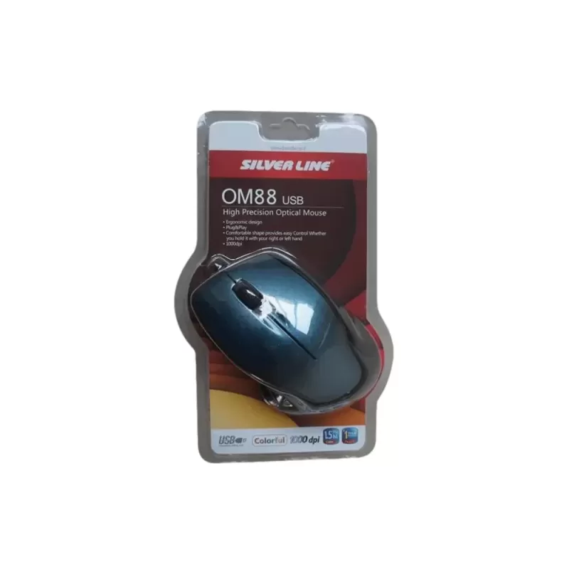 Mouse Silver Line OM88 USB blue Color:dark blue Mouse Silver Line OM88 USB blue Color:dark blue