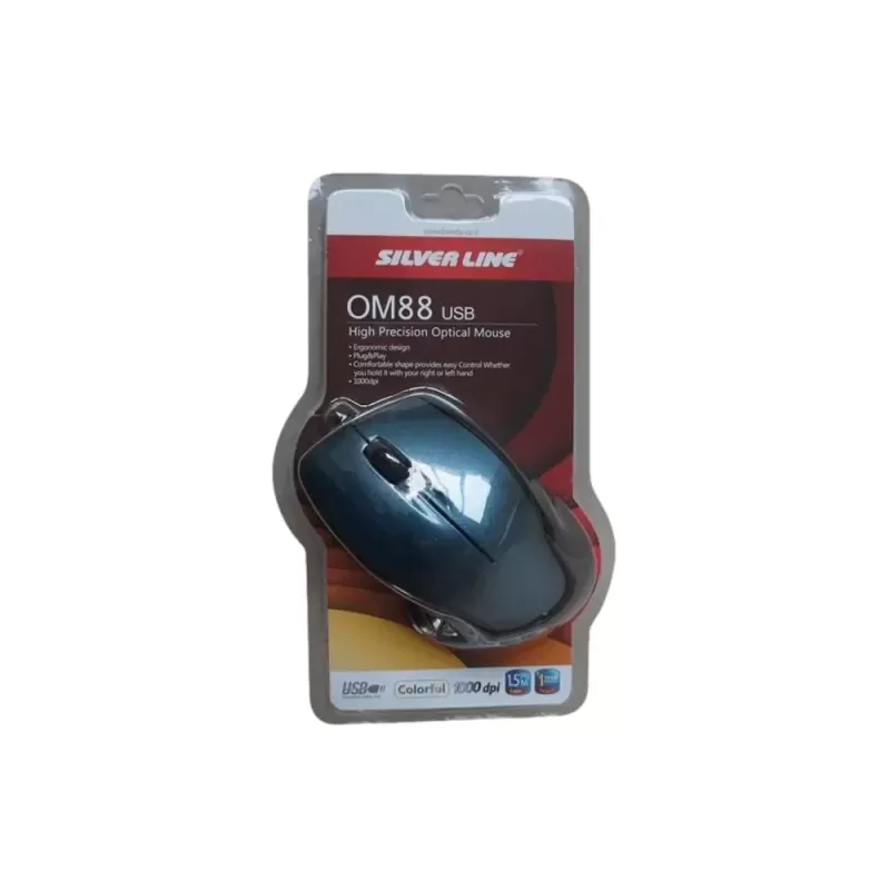Mouse Silver Line OM88 USB blue Color:dark blue Mouse Silver Line OM88 USB blue Color:dark blue