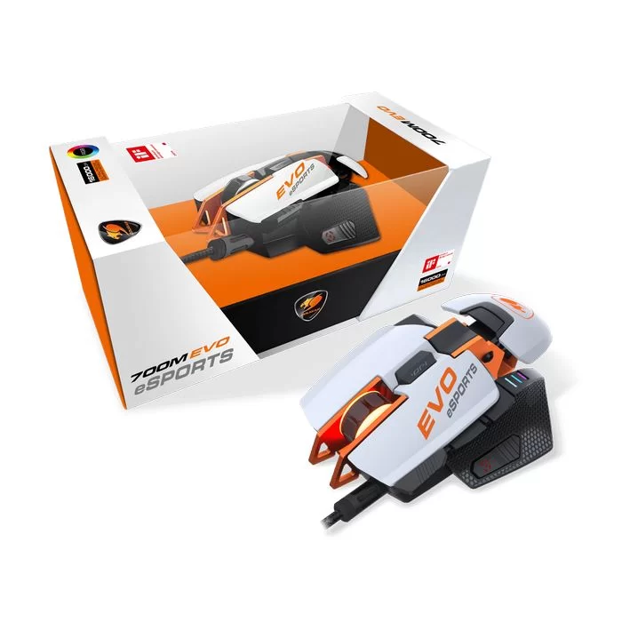 Gaming Mouse COUGAR 700M EVO eSPORTS Color:black, white, orange Gaming Mouse COUGAR 700M EVO eSPORTS Color:black, white, orange