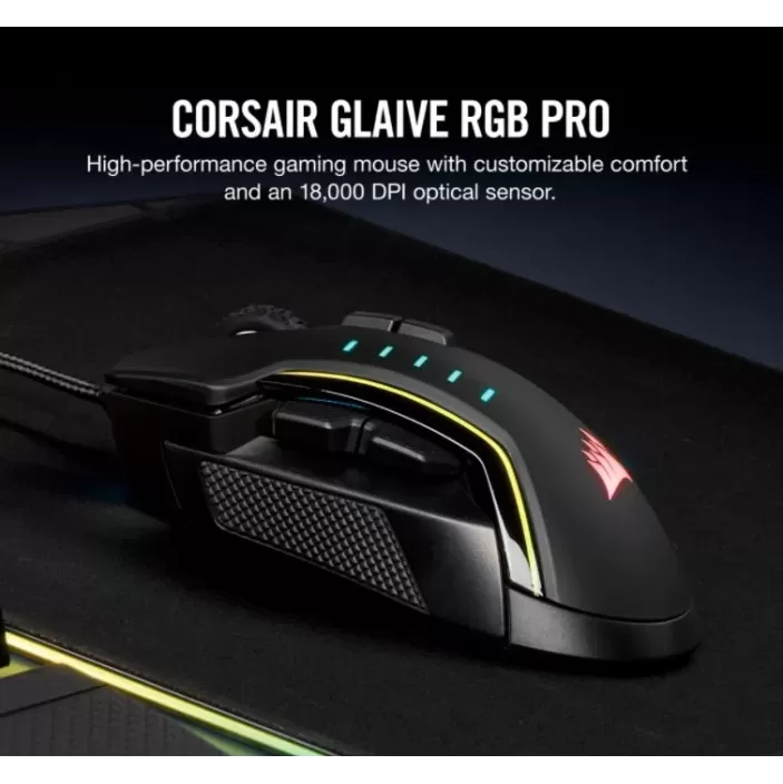 Игровая Мышь Corsair GLAIVE RGB PRO black