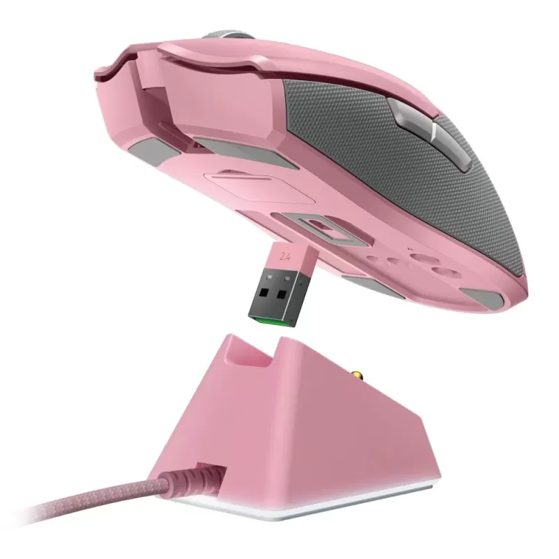 עכבר גיימינג אלחוטי RAZER Viper Ultimate & Mouse Dock ורוד