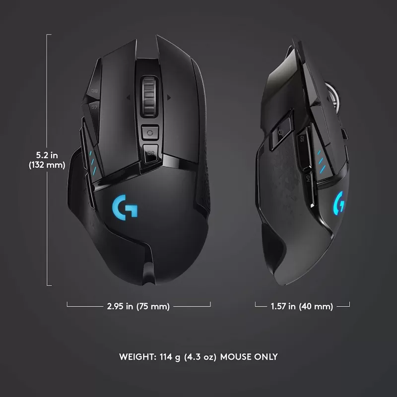 עכבר גיימינג אלחוטי Logitech G502 Lightspeed צבע שחור