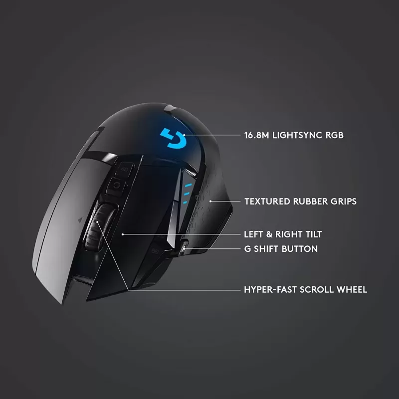 עכבר גיימינג אלחוטי Logitech G502 Lightspeed צבע שחור