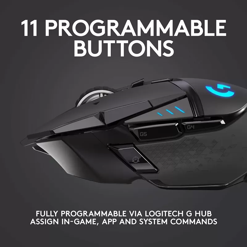 עכבר גיימינג אלחוטי Logitech G502 Lightspeed צבע שחור