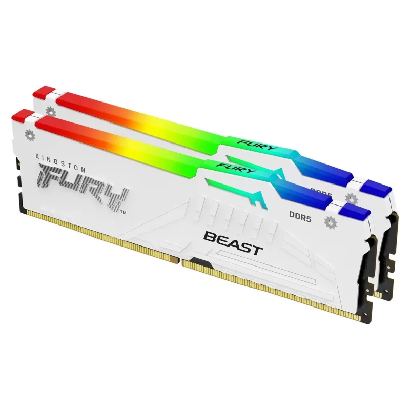 Desktop Memory DRAM Kingston Fury Beast RGB 32GB 2X16 DDR5 6800MHz C34 white KF568C34BWEAK2-32 32GB DDR5 DIMM 6800MHz