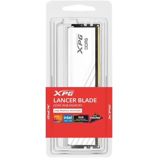 זיכרון לנייח DRAM Adata XPG Lancer Blade RGB DDR5 16GB 6400MHz לבן AX5U6400C3216G-SLABRWH 16GB DDR5 6400MHz CL32 Intel XMP 3.0 and AMD EXPO זיכרון לנייח DRAM Adata XPG Lancer Blade RGB DDR5 16GB 6400MHz לבן AX5U6400C3216G-SLABRWH 16GB DDR5 6400MHz CL32 Intel XMP 3.0 and AMD EXPO