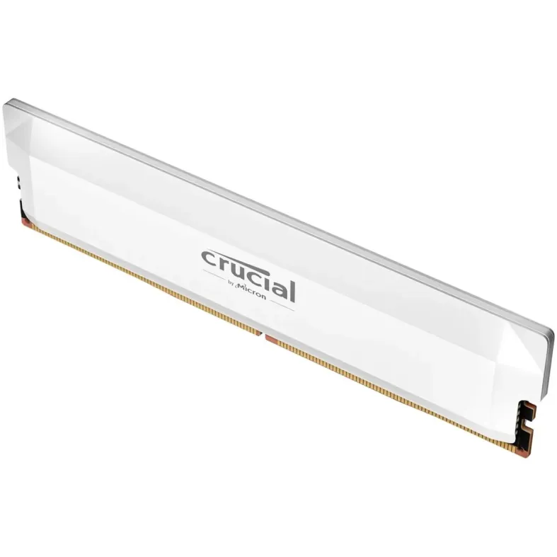 זיכרון לנייח DRAM Crucial Pro OC DDR5 32GB 6400MHz CL40 לבן Tray CP32G64C40U5WT 32GB DDR5 6400MHz