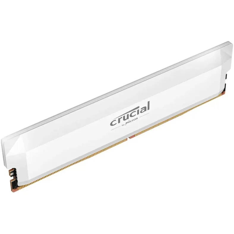זיכרון לנייח DRAM Crucial Pro OC DDR5 32GB 6400MHz CL40 לבן Tray CP32G64C40U5WT 32GB DDR5 6400MHz