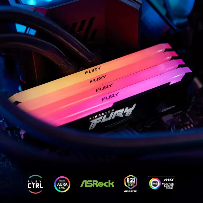 Desktop Memory DRAM Kingston Fury Beast KF436C18BB2A/32 32GB DDR4 DIMM 3600MHz CL18 Color:black