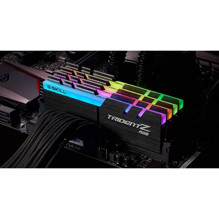 Desktop Memory DRAM G.Skill Trident Z RGB F4-3600C16Q-64GTZR KIT 64GB (4X16GB) DDR4 DIMM 3600MHz 16-16-16-36 1.35V OEM, no package Color:black
