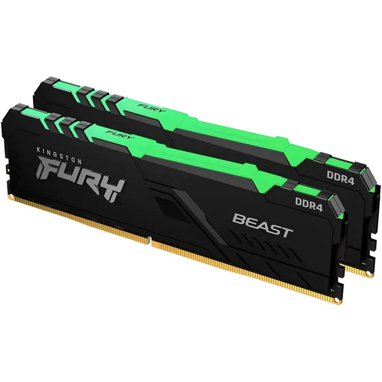 Desktop Memory DRAM Kingston Fury Beast RGB KF436C17BBAK2/16 KIT 16GB (2X8GB) DDR4 DIMM 3600MHz CL17 Color:black