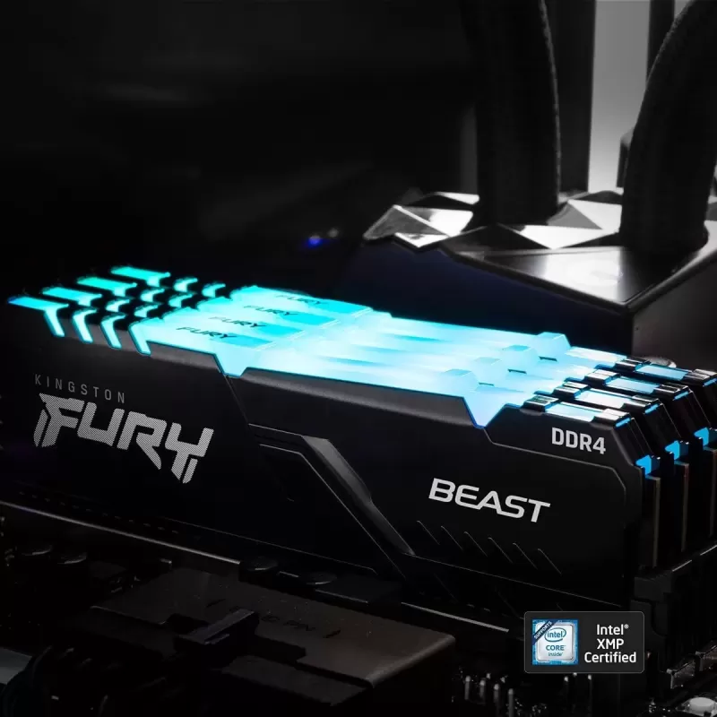 Desktop Memory DRAM Kingston Fury Beast RGB KF436C18BBAK2/32 32GB DDR4 DIMM 3600MHz CL17 Color:black Desktop Memory DRAM Kingston Fury Beast RGB KF436C18BBAK2/32 32GB DDR4 DIMM 3600MHz CL17 Color:black