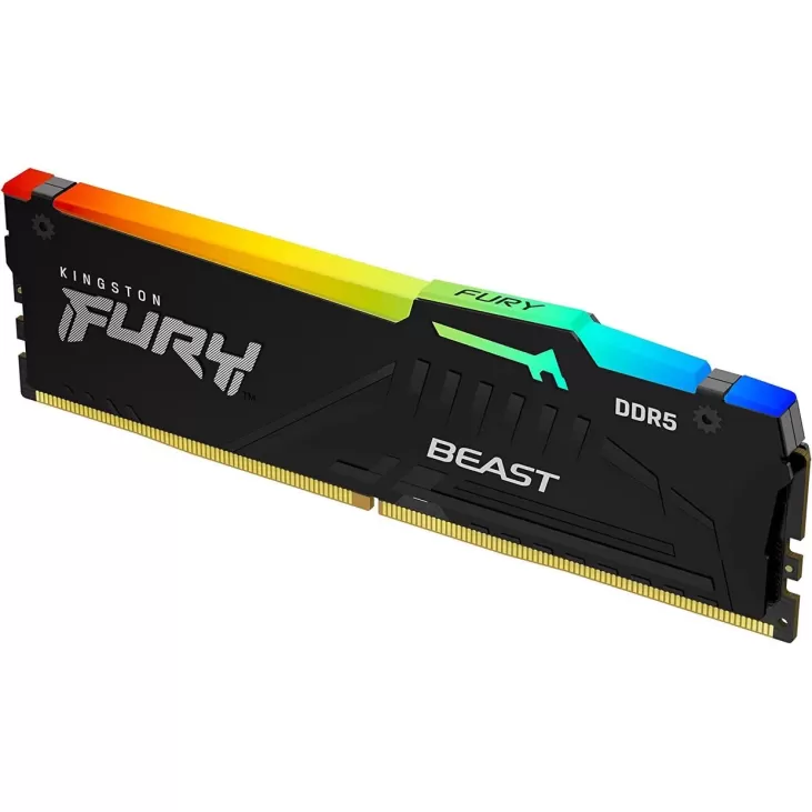 זיכרון לנייח DRAM Kingston Fury Beast RGB KF548C38BBA-32 32GB DDR5 DIMM 4800MHz CL38 1.1V צבע שחור