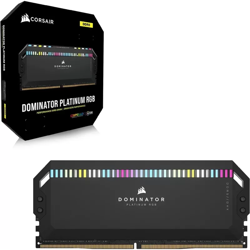 Desktop Memory DRAM Corsair DOMINATOR PLATINUM RGB CMT32GX5M2B6400C32 KIT 32GB (2x16GB) DDR5 DIMM 6400MHz CL32 Color:black