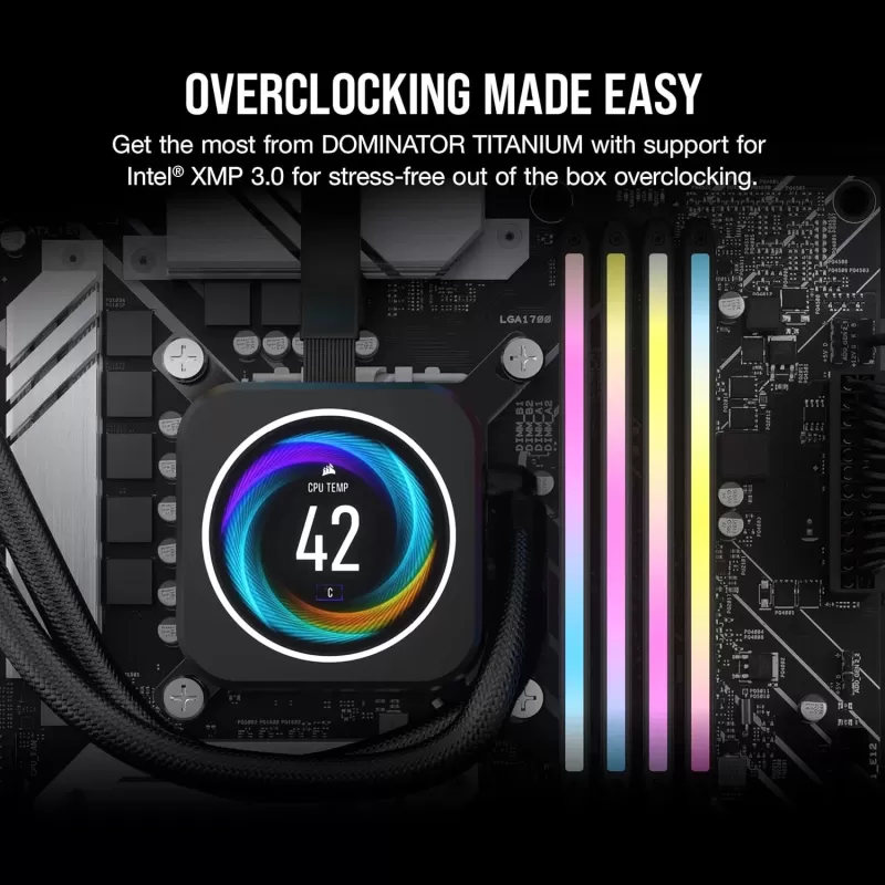 Desktop Memory DRAM Corsair DOMINATOR TITANIUM RGB CMP32GX5M2X7200C34 KIT 32GB (2x16GB) DDR5 DIMM 7200MHz CL34 Color:black