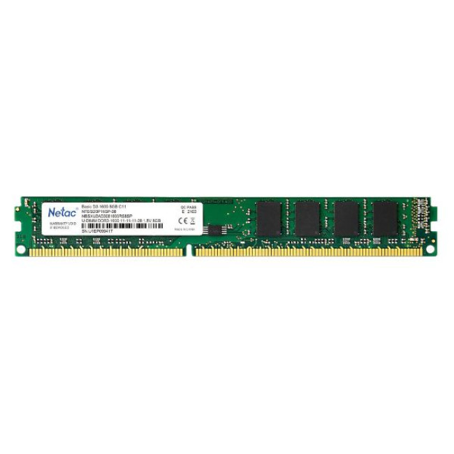 Desktop Memory DRAM NETAC NTBSD3P16SP-08 8GB DDR3 1600MHz CL11 Color:green