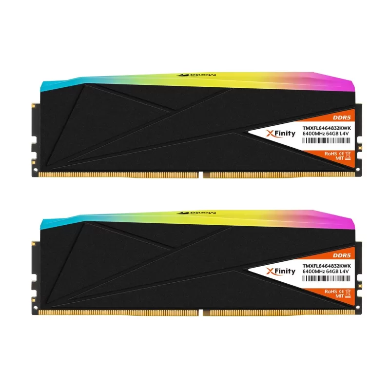 Desktop Memory DRAM V-COLOR Manta XFinity RGB TMXFL6464832KWK 128GB DDR5 DIMM 6400MHz CL32 EXPO/XMP 3.0 1.4V Color:black Desktop Memory DRAM V-COLOR Manta XFinity RGB TMXFL6464832KWK 128GB DDR5 DIMM 6400MHz CL32 EXPO/XMP 3.0 1.4V Color:black
