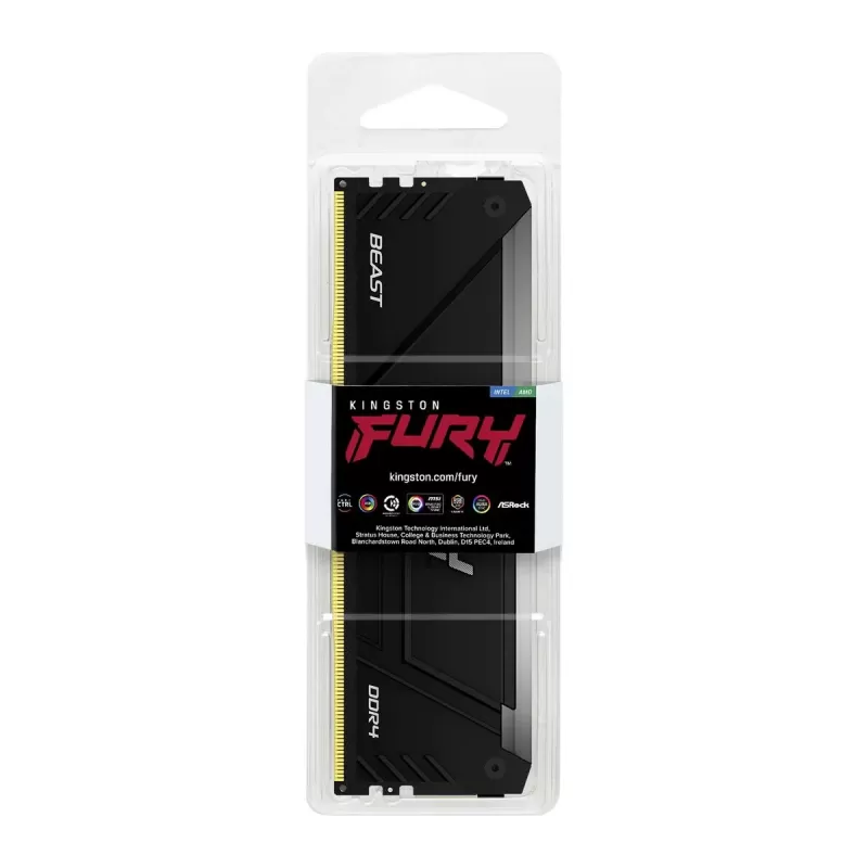 Оперативная память DRAM Kingston FURY Beast RGB DDR4 16GB 3200MHz CL16 black KF432C16BB2A/16 16GB DDR4 3200MHz