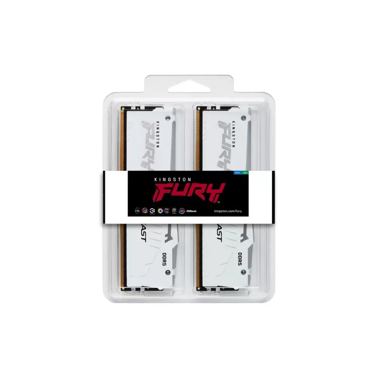 זיכרון לנייח DRAM Kingston FURY Beast RGB DDR5 32GB (2x16GB) 5200MHz CL40 לבן KF552C40BWAK2-32 32GB DDR5 5200MHz זיכרון לנייח DRAM Kingston FURY Beast RGB DDR5 32GB (2x16GB) 5200MHz CL40 לבן KF552C40BWAK2-32 32GB DDR5 5200MHz