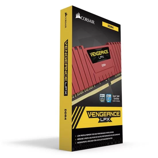 זיכרון לנייח DRAM Corsair Vengeance LPX CMK16GX4M2A2400C16R KIT 16GB (2X8GB) DDR4 2400MHz 1.2V צבע אדום